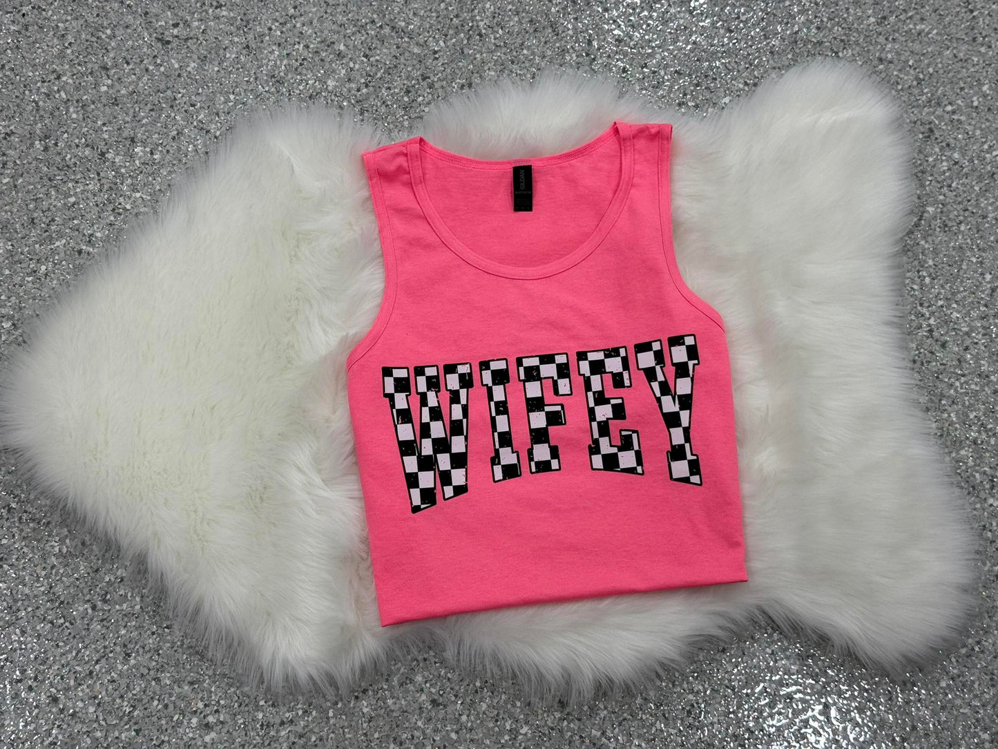 Checkerboard Wifey Tee