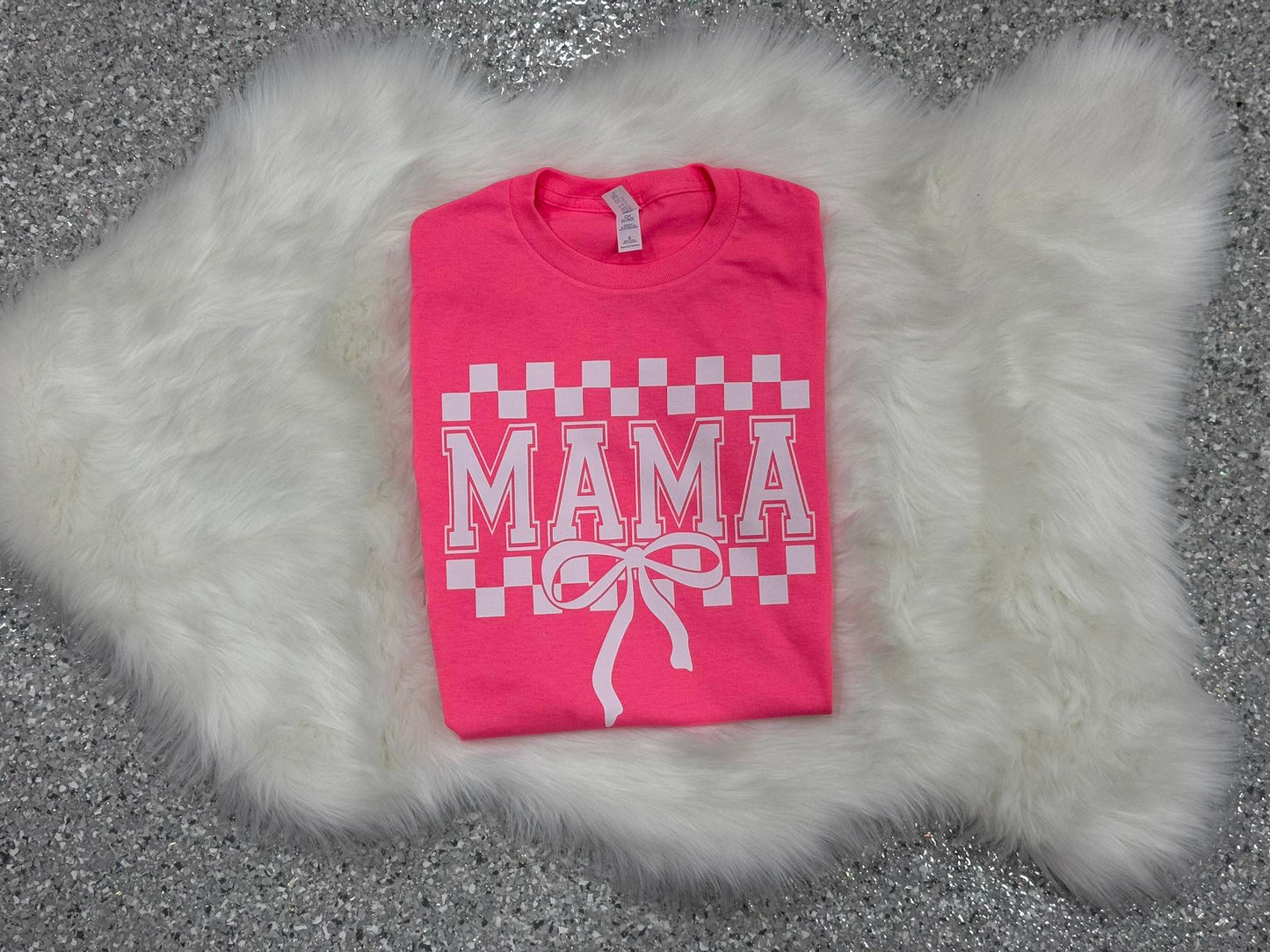 Checkerboard Mama Tee