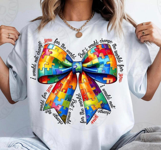 Autism Puzzle Bow Tee