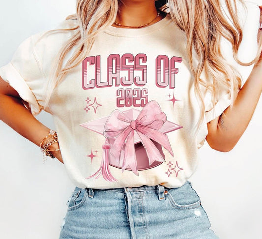 Class of 2025 Cap with Pink Bow Tee