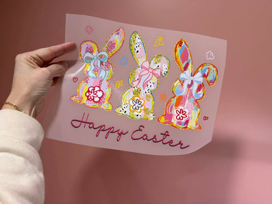 Happy Easter Bunnies Transfer