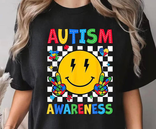 Autism Awareness Smiley Tee