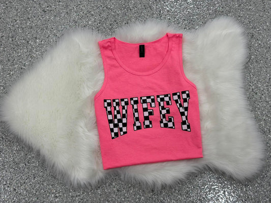 Checkerboard Wifey Tee