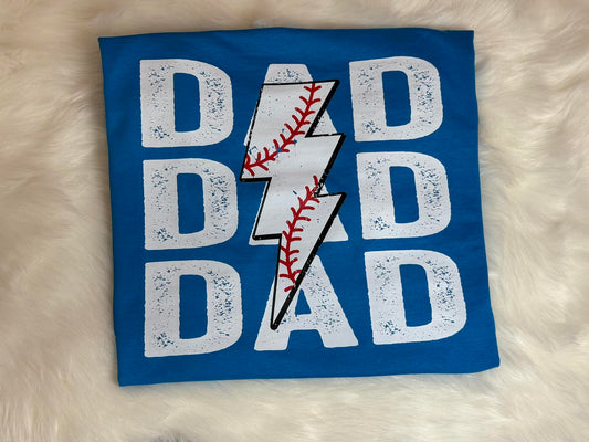 Baseball Dad Lightning Bolt Tee