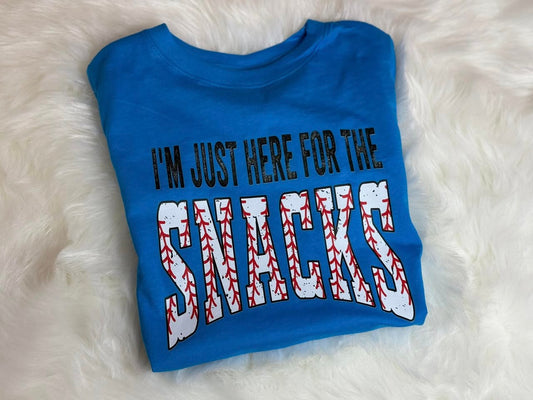 I'm Just Here For The Snacks Baseball Tee - Kids