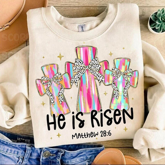 Three Crosses He is Risen Tee - Kids