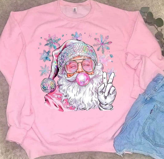 Disco Santa Blowing Bubbles T-Shirt