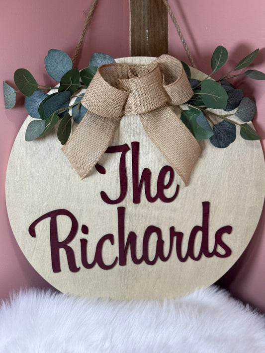 Custom Layered Last Name Wooden Sign