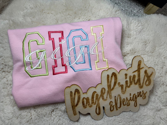 First Name Custom Embroidered T-Shirt Template