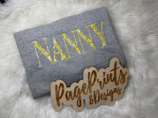 Nanny Floral Embroidered T-Shirt
