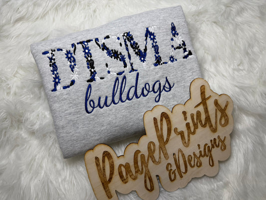 School Mascot Custom Embroidered T-Shirt Option 2