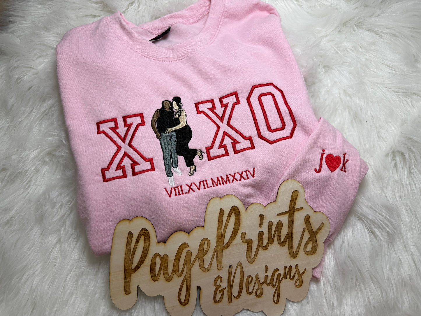 XOXO Custom Photo Embroidered T-Shirt