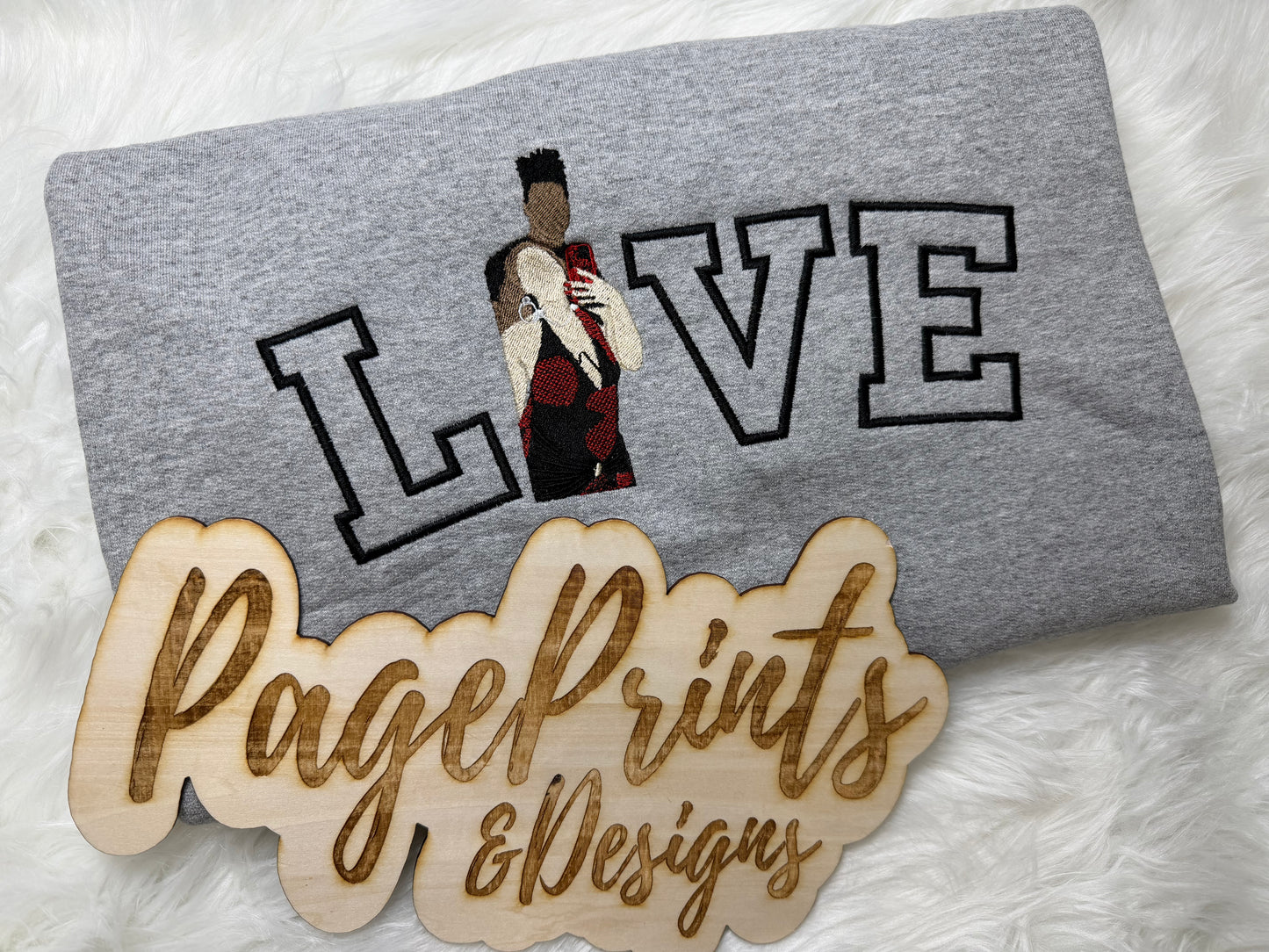 Love Custom Photo Embroidered T-Shirt Option 4