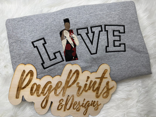 Love Custom Photo Embroidered T-Shirt Option 4