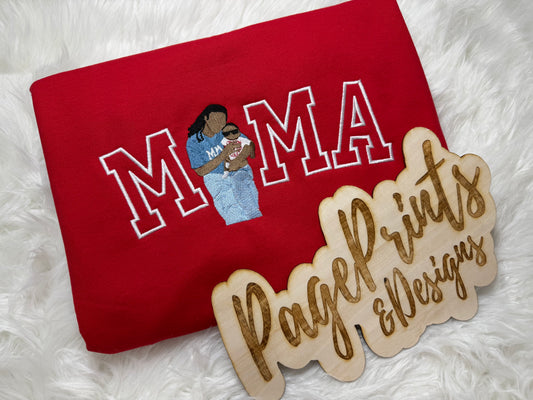 Mama Custom Photo Embroidered T-Shirt Option 5