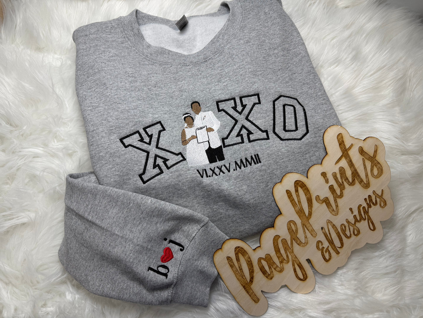 XOXO Custom Photo Embroidered T-Shirt Option 3
