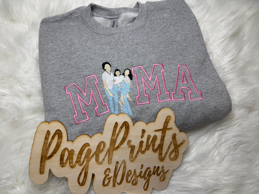 Mama Custom Photo Embroidered T-Shirt Option 3