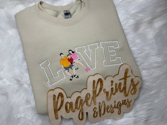 Love Custom Photo Embroidered T-Shirt Option 2