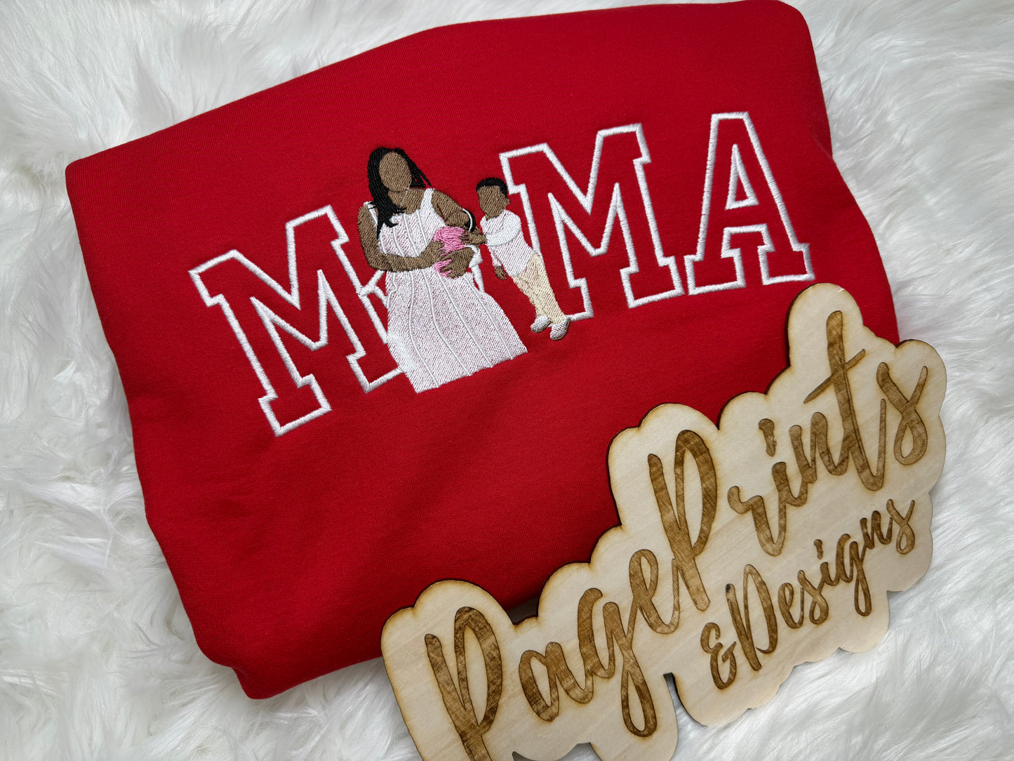 Mama Custom Photo Embroidered T-Shirt Option 6