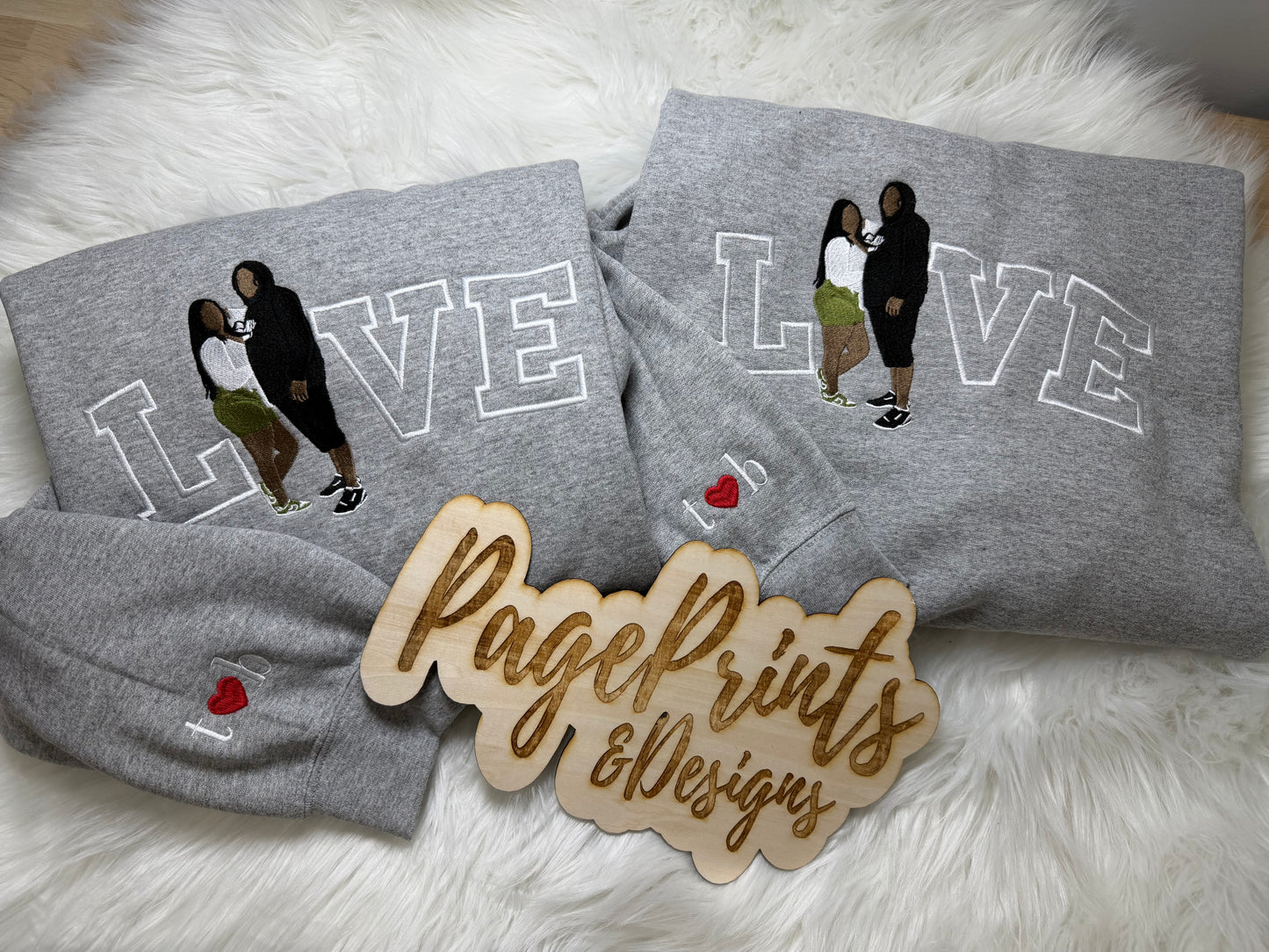 Love Custom Photo Embroidered T-Shirt Option 3