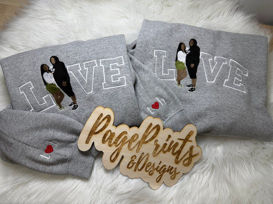 Love Custom Photo Embroidered T-Shirt Option 3