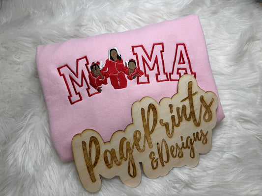 Mama Custom Photo Embroidered T-Shirt Option 2