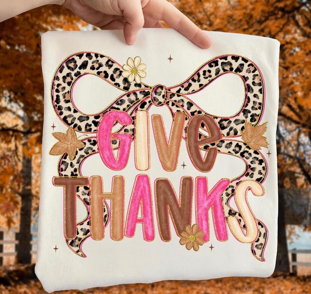 Give Thanks Bow T-Shirt