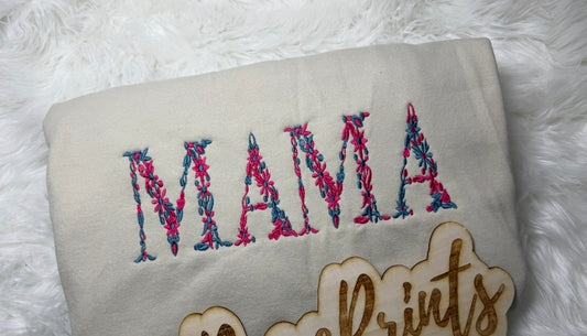 Embroidered Floral Mama T-Shirt